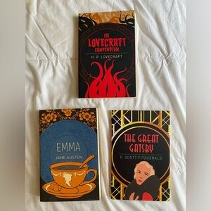 Vintage book bundle | The Lovecraft Compendium, The Great Gatsby, and Emma